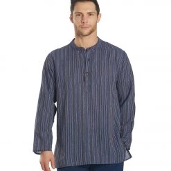 Yak & Yeti Men's Bohemian Long Sleeve Blue 15 Yak & Yeti Men's Bohemian Long Sleeve Blue