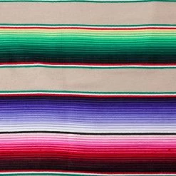 Native Yoga Large Mexican Serape Blanket Natural
