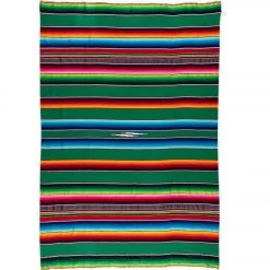 YOGA MATS & PROPS Native Yoga Large Mexican Serape Blanket Kelly Green