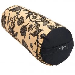 Hugger Mugger Round Printed Yoga Bolster Caramel Lotus YOGA MATS & PROPS