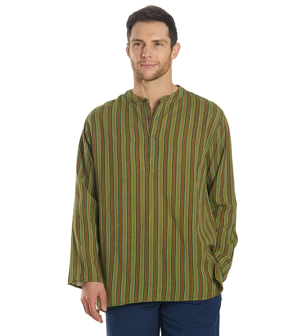 Yak & Yeti Men's Bohemian Long Sleeve Green CLOTHING 3 Yak & Yeti Men's Bohemian Long Sleeve Green CLOTHING