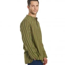Yak & Yeti Men's Bohemian Long Sleeve Green CLOTHING