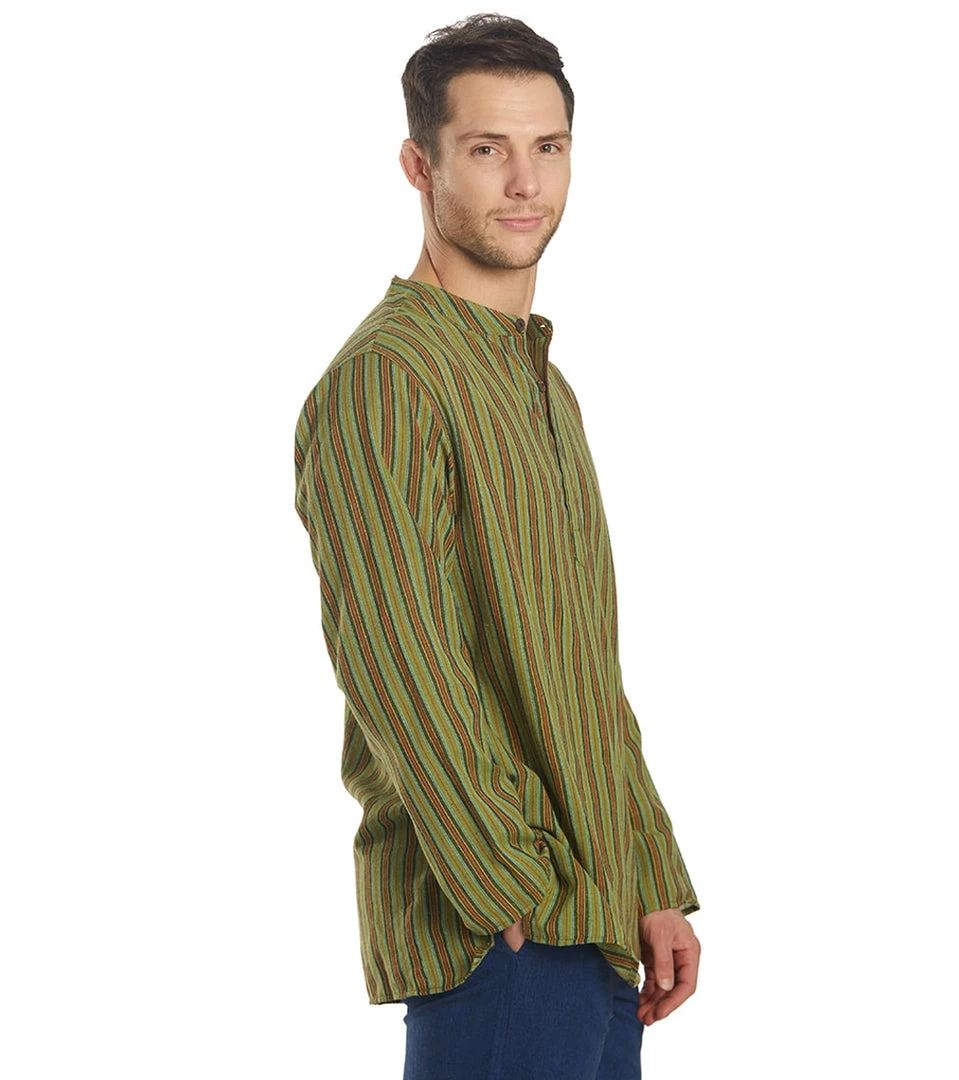 Yak & Yeti Men's Bohemian Long Sleeve Green CLOTHING 4 Yak & Yeti Men's Bohemian Long Sleeve Green CLOTHING