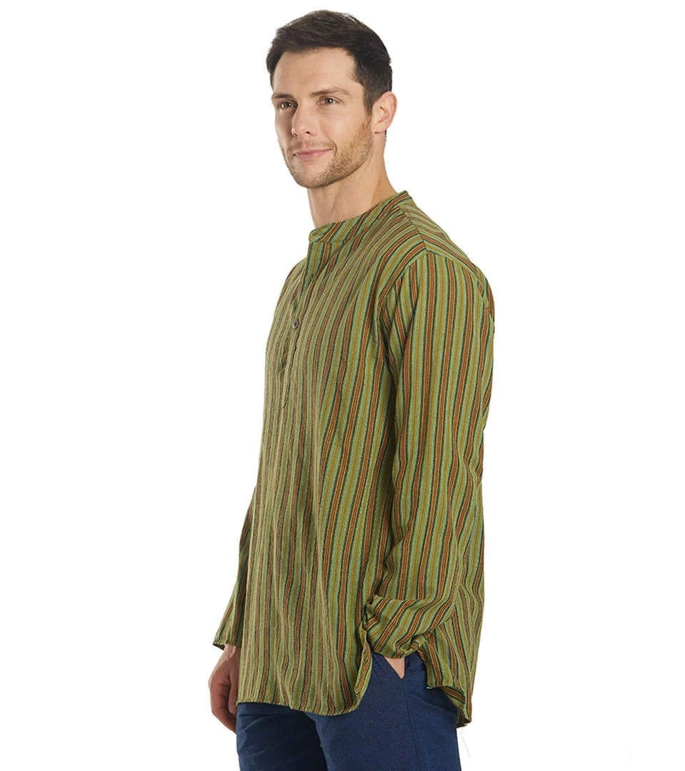 Yak & Yeti Men's Bohemian Long Sleeve Green CLOTHING 7 Yak & Yeti Men's Bohemian Long Sleeve Green CLOTHING