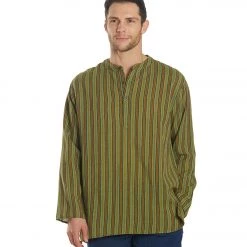 Yak & Yeti Men's Bohemian Long Sleeve Green CLOTHING 15 Yak & Yeti Men's Bohemian Long Sleeve Green CLOTHING