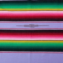 Native Yoga Large Mexican Serape Blanket Lavender
