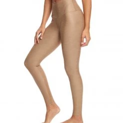 Onzie High Waisted Yoga Leggings Taupe Snake CLOTHING