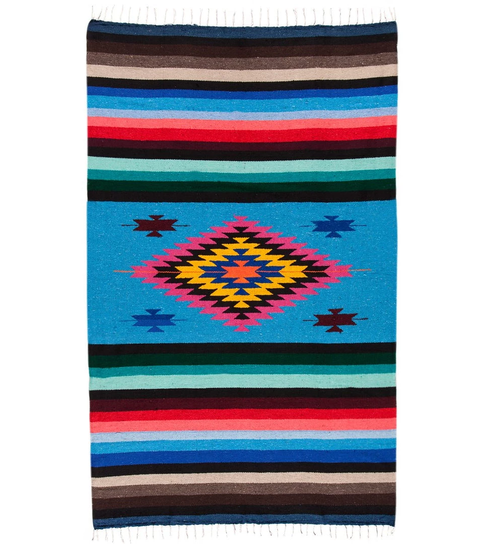 Native Yoga Super Diamond Mexican Yoga Blanket (Colors May Vary) Turquoise 6 Native Yoga Super Diamond Mexican Yoga Blanket (Colors May Vary) Turquoise