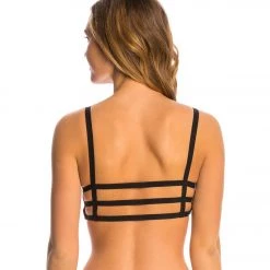 Onzie Graphic Elastic Yoga Sports Bra Black Sky