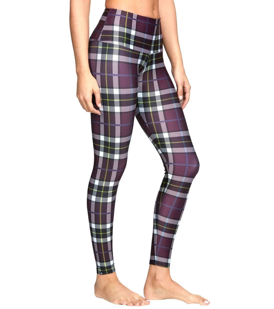 Onzie High Waisted Yoga Leggings Plaid CLOTHING 4 Onzie High Waisted Yoga Leggings Plaid CLOTHING