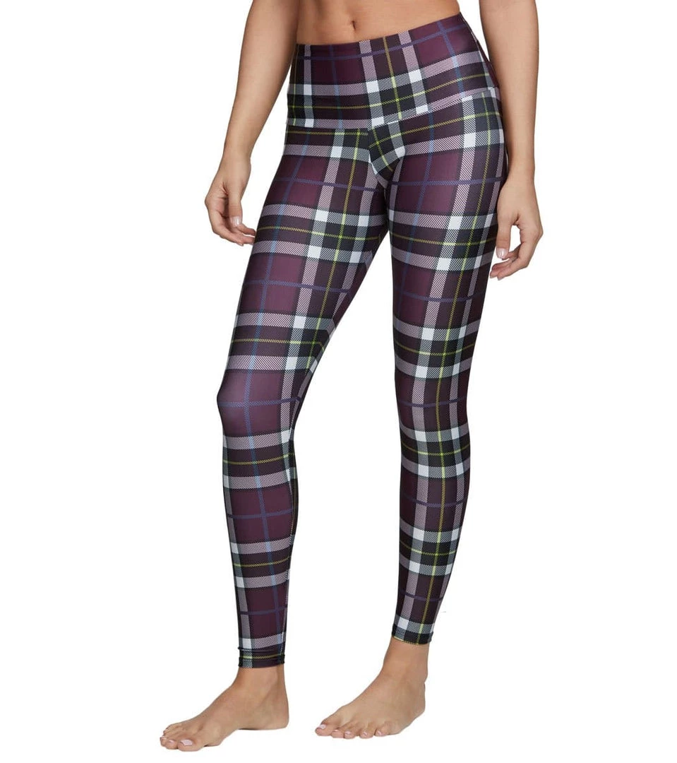 Onzie High Waisted Yoga Leggings Plaid CLOTHING 7 Onzie High Waisted Yoga Leggings Plaid CLOTHING