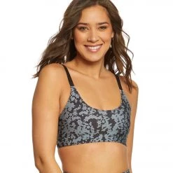 NEW ARRIVALS Onzie Graphic Elastic Yoga Sports Bra Gray Ombre