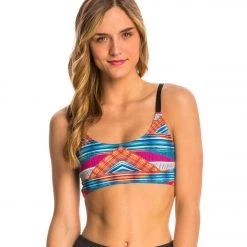 Onzie Graphic Elastic Yoga Sports Bra Tribal Effect
