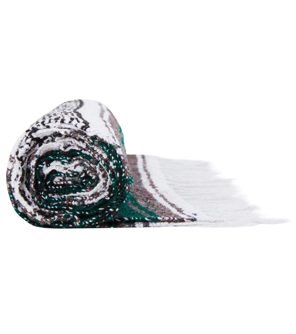 Native Yoga Economy Falsa Mexican Blanket Dark Green 5 Native Yoga Economy Falsa Mexican Blanket Dark Green
