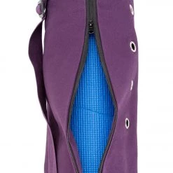 Everyday Yoga Cotton Mat Bag With Inner Pockets Plum