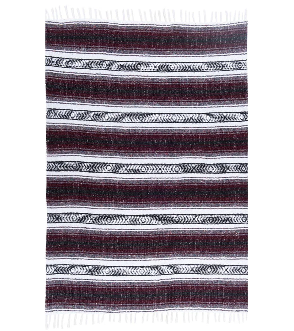 YOGA MATS & PROPS Native Yoga Economy Falsa Mexican Blanket Burgundy 8 YOGA MATS & PROPS Native Yoga Economy Falsa Mexican Blanket Burgundy