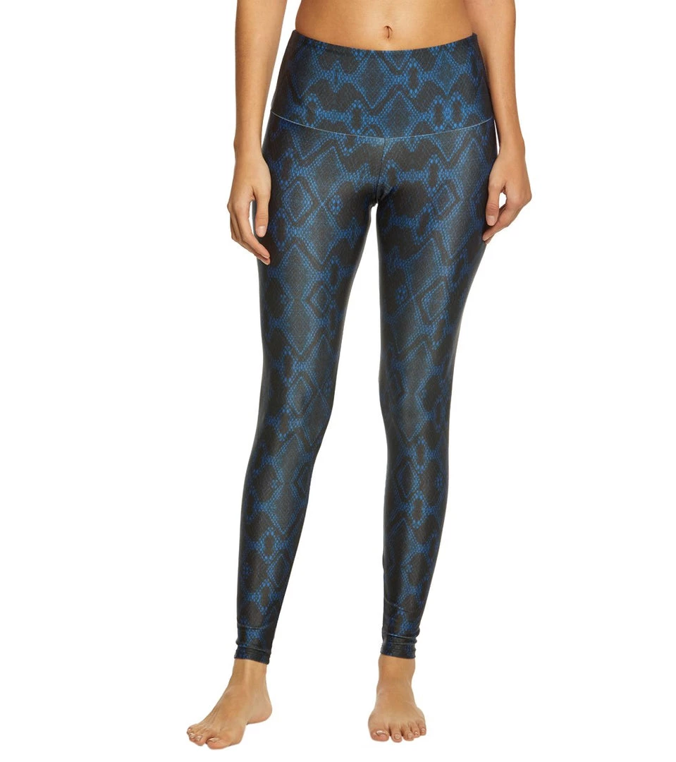 Onzie High Waisted Yoga Leggings Navy Python 9 Onzie High Waisted Yoga Leggings Navy Python