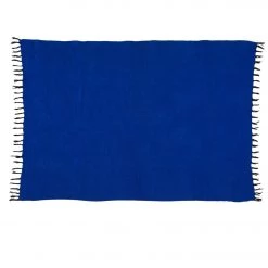 YOGA MATS & PROPS Native Yoga Solid Color Woven Yoga Blanket Blue