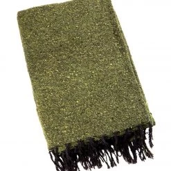Native Yoga Solid Color Woven Yoga Blanket Olive Green