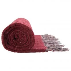 YOGA MATS & PROPS Native Yoga Solid Color Woven Yoga Blanket Burgundy