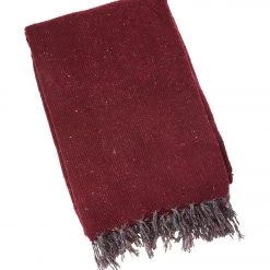 YOGA MATS & PROPS Native Yoga Solid Color Woven Yoga Blanket Burgundy