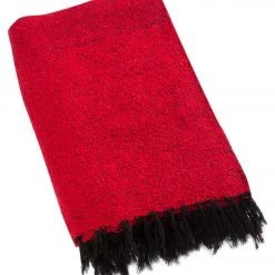 Native Yoga Solid Color Woven Yoga Blanket Red