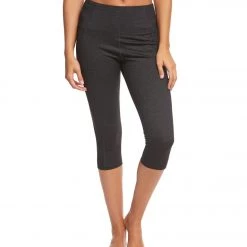 Marika Brooke High Rise Tummy Control Yoga Capris Heather Black