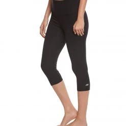 Marika Brooke High Rise Tummy Control Yoga Capris Black