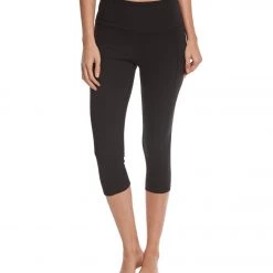 Marika Brooke High Rise Tummy Control Yoga Capris Black