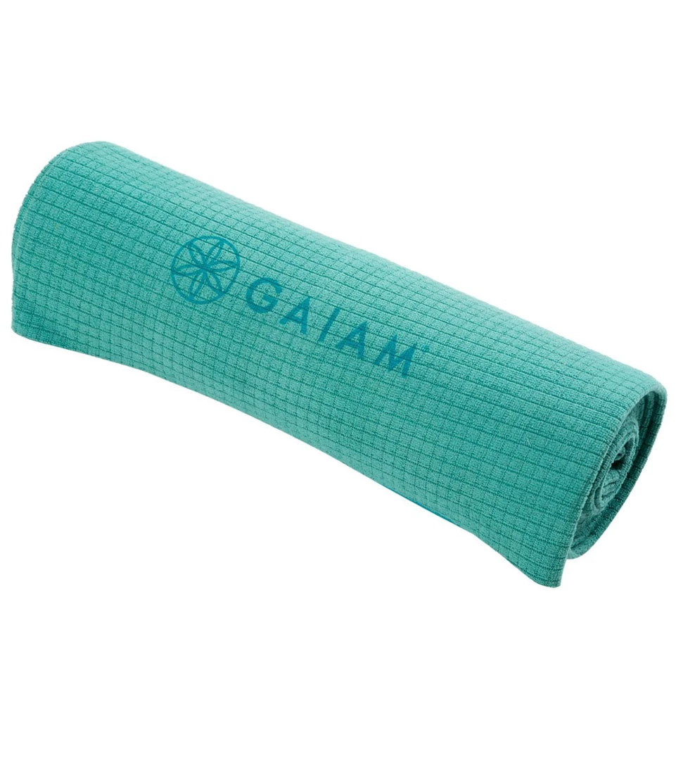 Gaiam No Slip Yoga Mat Towel Turquoise Sea 5 Gaiam No Slip Yoga Mat Towel Turquoise Sea