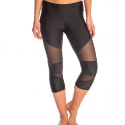 CLOTHING Onzie Cut Out Yoga Capris Black/Black Mesh