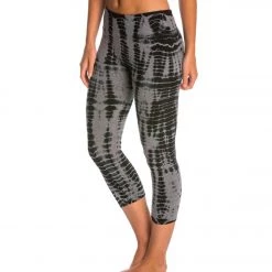 Hard Tail Flat Waisted Cotton Yoga Capris All Over Lizard 10 Hard Tail Flat Waisted Cotton Yoga Capris All Over Lizard
