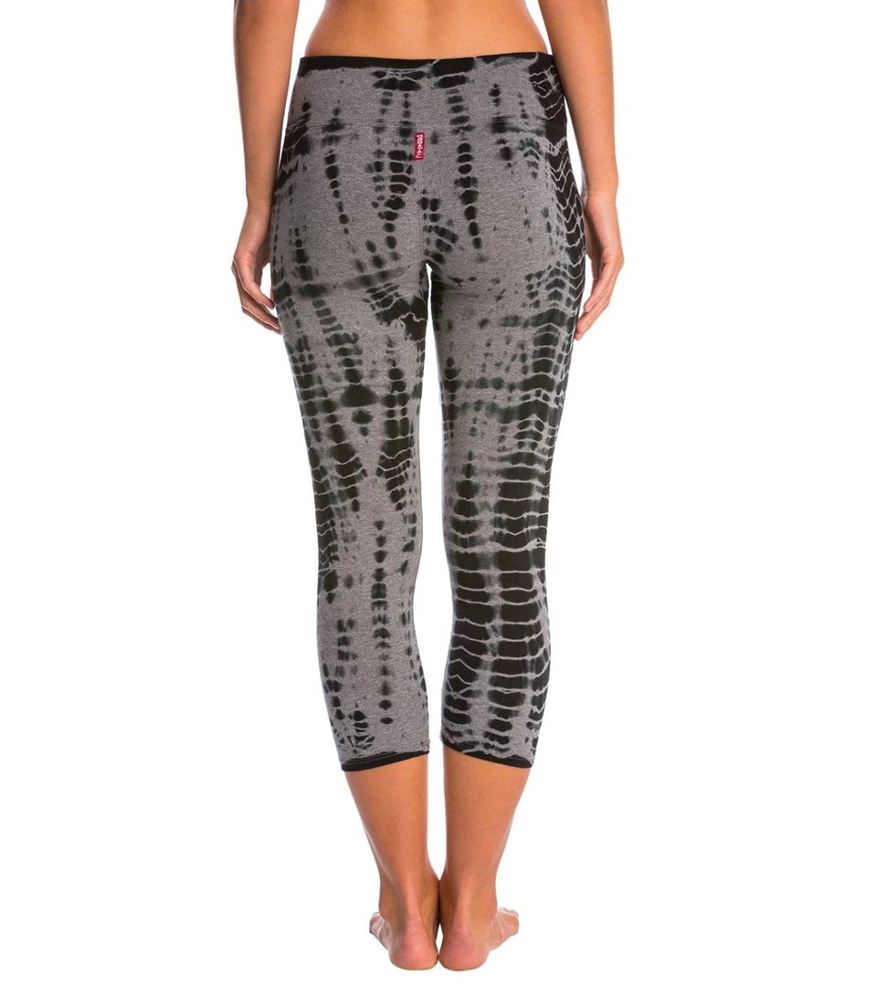 Hard Tail Flat Waisted Cotton Yoga Capris All Over Lizard 5 Hard Tail Flat Waisted Cotton Yoga Capris All Over Lizard