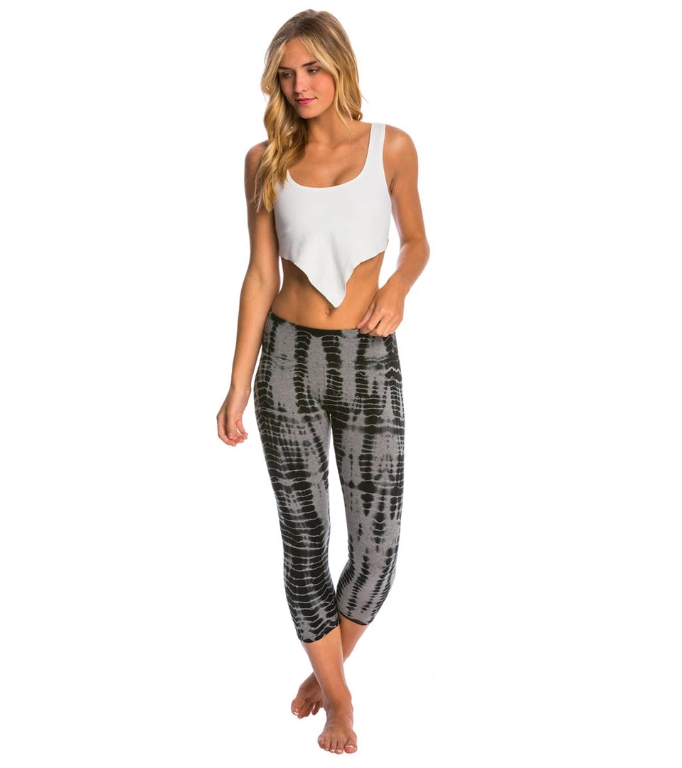 Hard Tail Flat Waisted Cotton Yoga Capris All Over Lizard 6 Hard Tail Flat Waisted Cotton Yoga Capris All Over Lizard