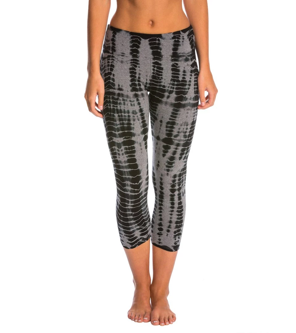 Hard Tail Flat Waisted Cotton Yoga Capris All Over Lizard 9 Hard Tail Flat Waisted Cotton Yoga Capris All Over Lizard