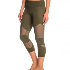 Onzie Cut Out Yoga Capris Olive CLOTHING