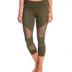 Onzie Cut Out Yoga Capris Olive CLOTHING