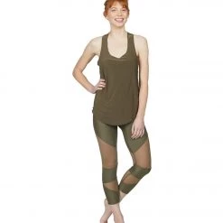 Onzie Cut Out Yoga Capris Sepia CLOTHING