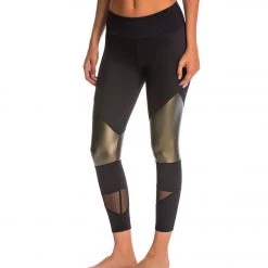 Onzie Cut Out Yoga Capris Khaki Combo CLOTHING