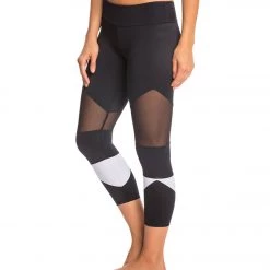 Onzie Cut Out Yoga Capris Black/White CLOTHING