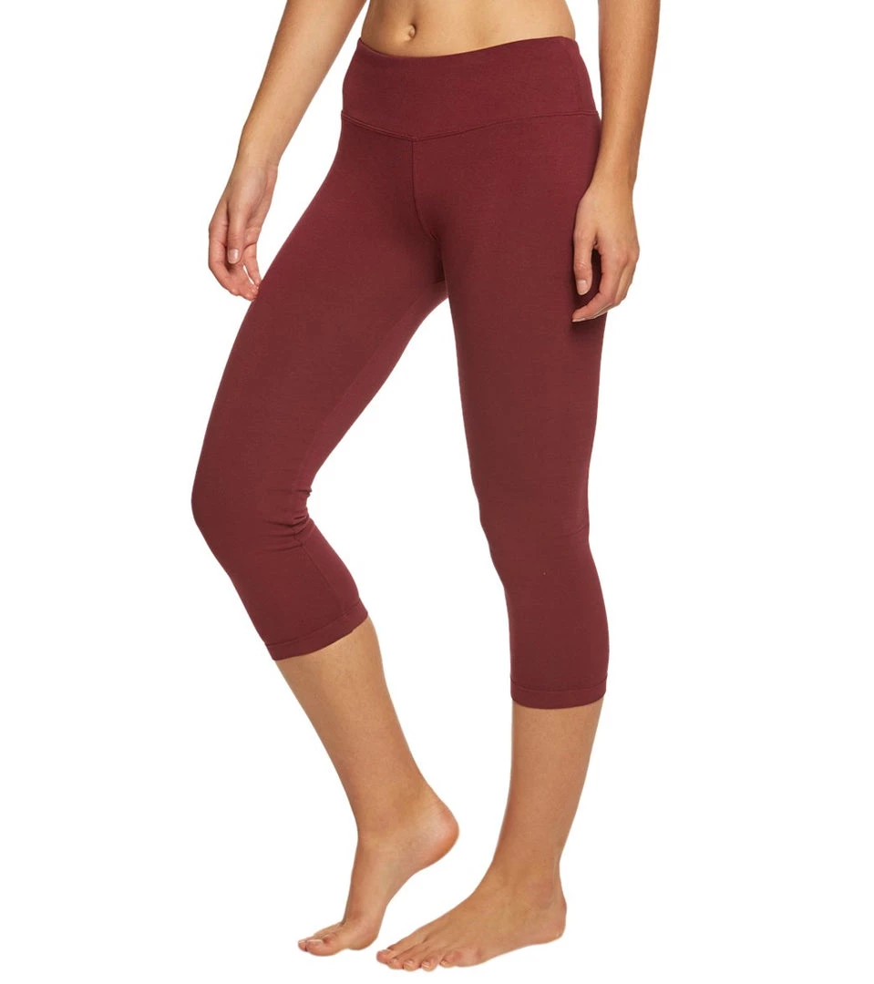 Hard Tail Flat Waisted Cotton Yoga Capris Fig 4 Hard Tail Flat Waisted Cotton Yoga Capris Fig