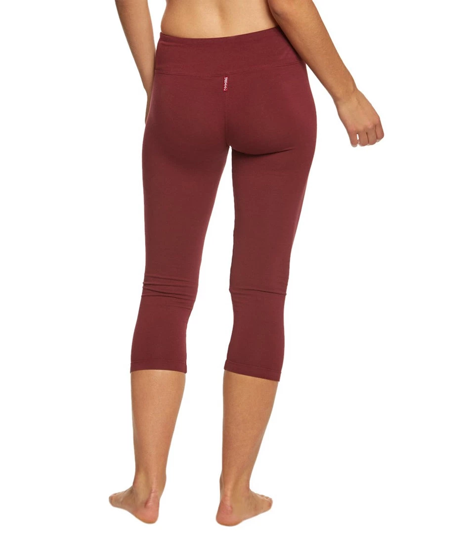 Hard Tail Flat Waisted Cotton Yoga Capris Fig 5 Hard Tail Flat Waisted Cotton Yoga Capris Fig