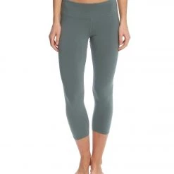 Hard Tail Flat Waisted Cotton Yoga Capris Juniper CLOTHING