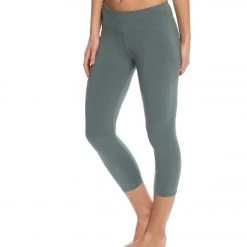 Hard Tail Flat Waisted Cotton Yoga Capris Juniper CLOTHING