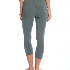 Hard Tail Flat Waisted Cotton Yoga Capris Juniper CLOTHING