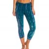 Hard Tail Flat Waisted Cotton Yoga Capris Tripple Lizard Multi