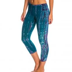 Hard Tail Flat Waisted Cotton Yoga Capris Tripple Lizard Multi