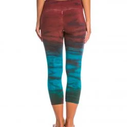 Hard Tail Flat Waisted Cotton Yoga Capris Rainbow Horizon Red/Blue CLOTHING 11 Hard Tail Flat Waisted Cotton Yoga Capris Rainbow Horizon Red/Blue CLOTHING
