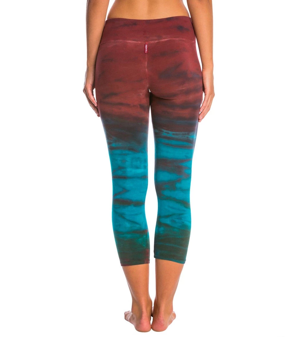 Hard Tail Flat Waisted Cotton Yoga Capris Rainbow Horizon Red/Blue CLOTHING 5 Hard Tail Flat Waisted Cotton Yoga Capris Rainbow Horizon Red/Blue CLOTHING