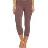 Hard Tail Flat Waisted Cotton Yoga Capris Nightshade